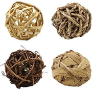 Giocattoli per cani 4 pezzi - Giochi per coniglio - Giochi per hamster - Palline da mordere - Fibre naturali - Pulizia e massaggio delicato - Giocattoli per animali