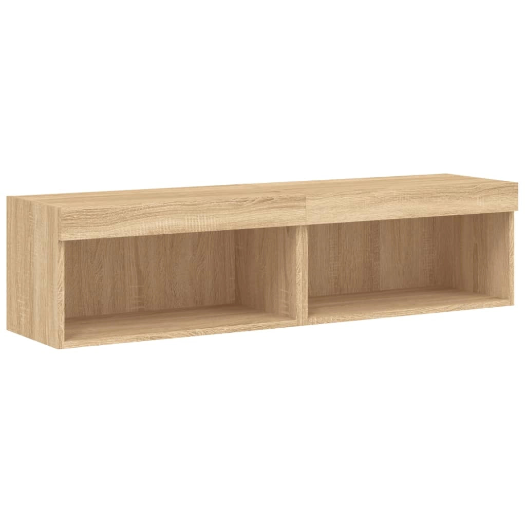 Mobili TV con Luci LED 2pz Rovere Sonoma 60x30x30 cmcod mxl 111899