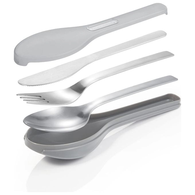 Tescoma 906270 Move Set Posate da Viaggio 3 Pezzi Acciaio Inossidabile 18-10 con Custodia colore Grigio