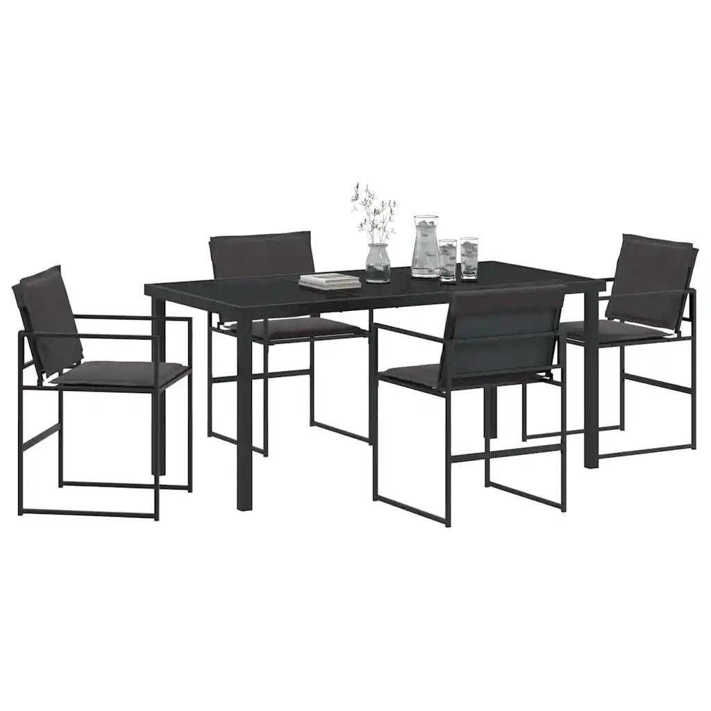 Set da Pranzo per Giardino 5 pcs Nero 3379334