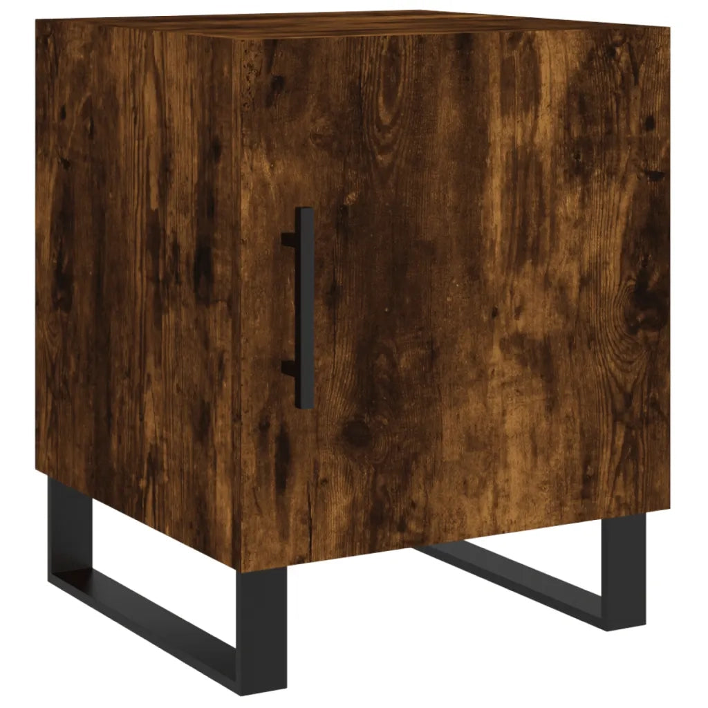 Comodini 2 pz-Set di 2 Tavolino da notte Rovere Fumo 40x40x50 cm in Legno Multistrato 742324