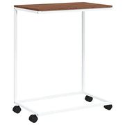 Tavolino da salotto | Tavolino da caff¨¨ | Tavolino da Soggiorno con Ruote Bianco 55x35x70 cm in Legno Multistrato