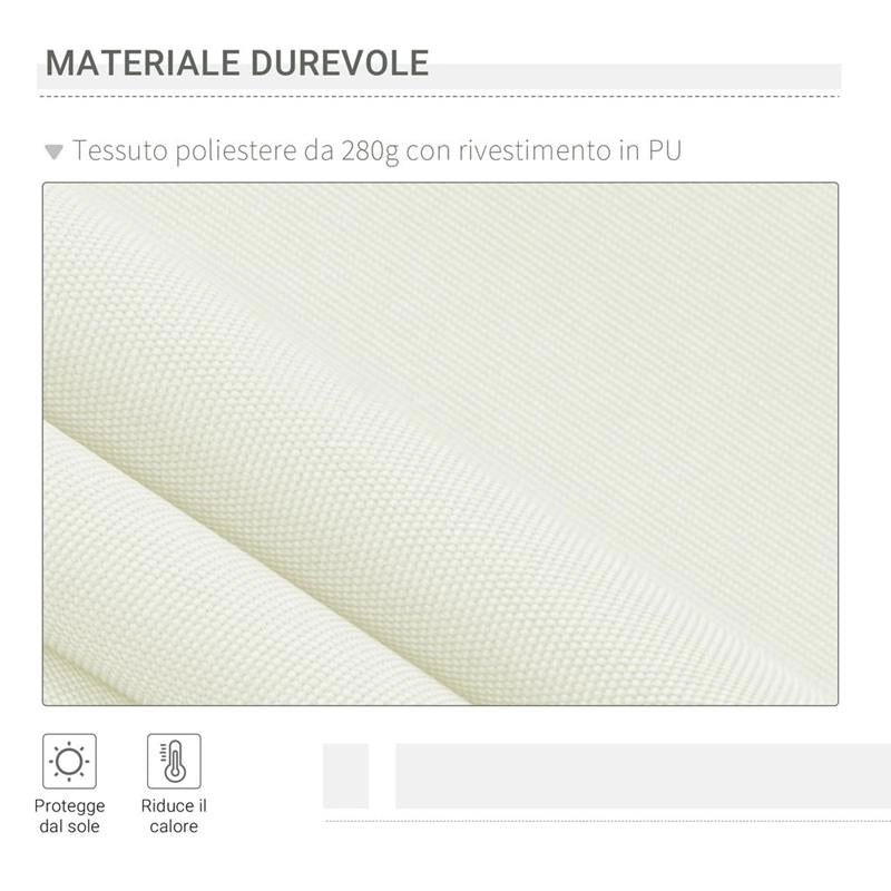 TENDA DA SOLE PER ESTERNO AVVOLGIBILE A MANOVELLA 295 X 245 CM BIANCO