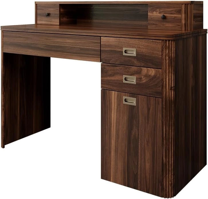 Tavolo da toilette Neria, Rovere rustico, 120 cm Senza specchio, Design rustico per un'atmosfera calda e naturale nell'ambiente