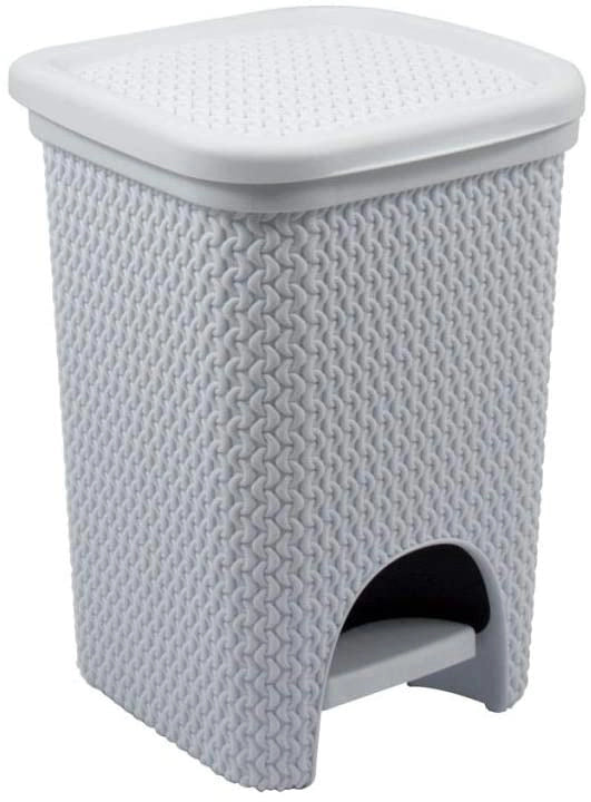 BELLI E FORTI PATTUMIERA CON PEDALE DESIGN INTRECCIO BIANCO 6 LITRI