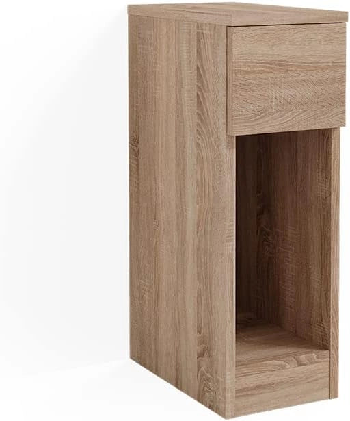Comodini camera da letto Enton, Bianco, Set di 2, adatto per riporre libri, lampade e oggetti di uso quotidiano