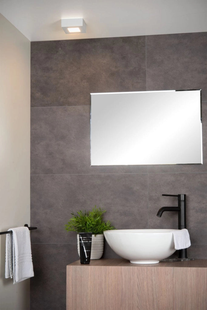 Plafoniera Lucide Brice LED 8W 3000K bianca quadrata IP44