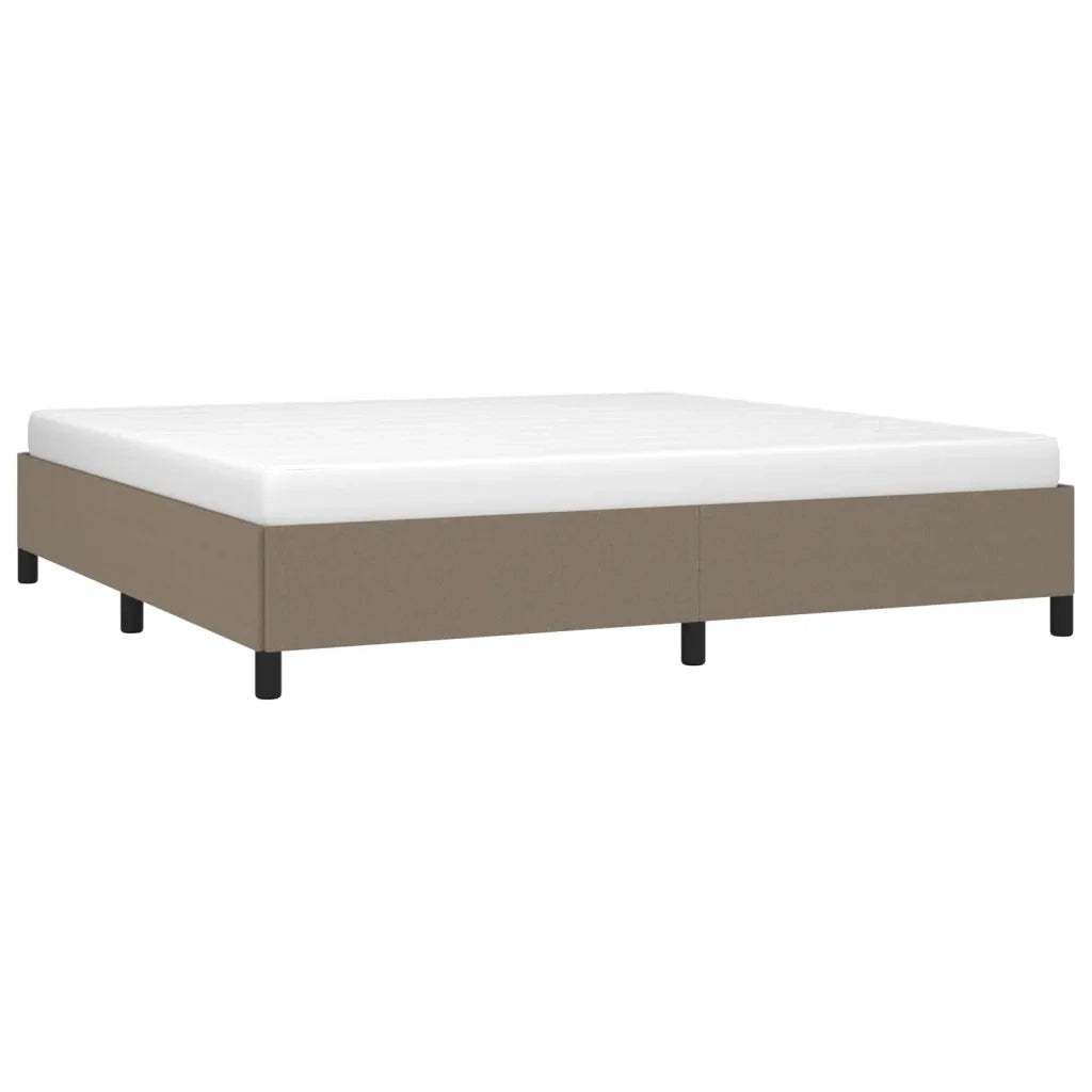 Letto matrimoniale | Letto per adulti | Giroletto senza Materasso Tortora 200x200 cm in Tessuto