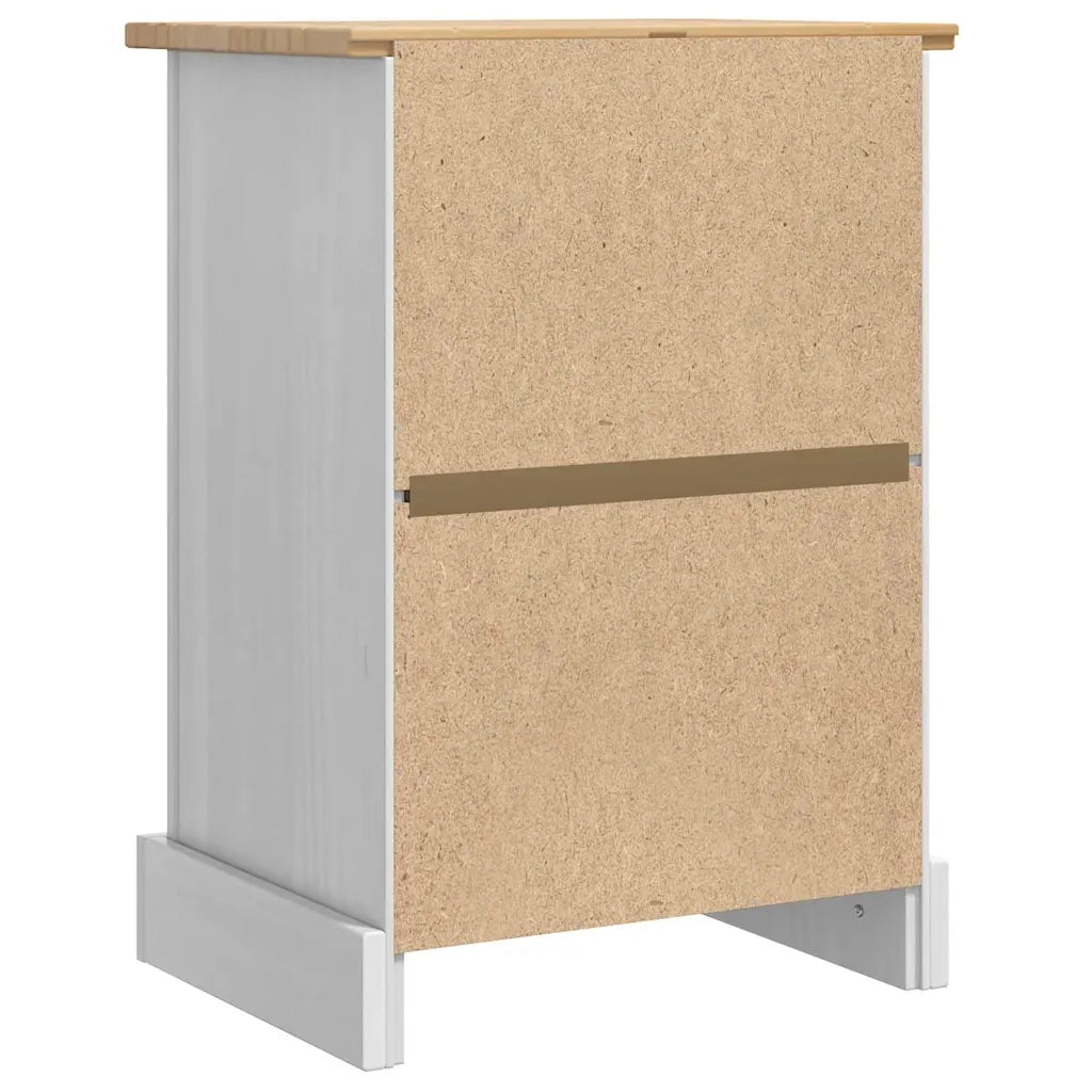 Comodino Corona Bianco 45 x 35 x 64 cm Pino massello 42021186