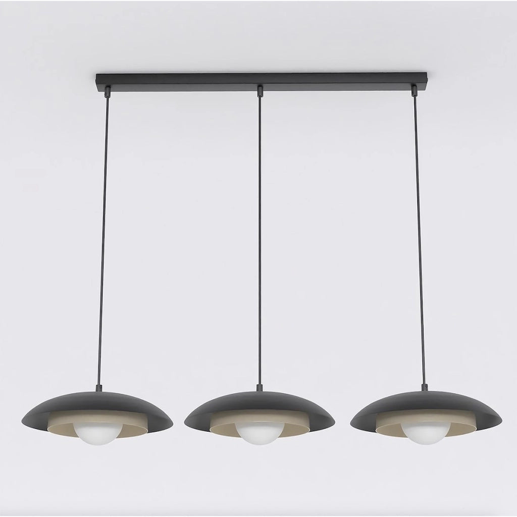 Lampada a sospensione SKIN con struttura in acciaio moka e nero