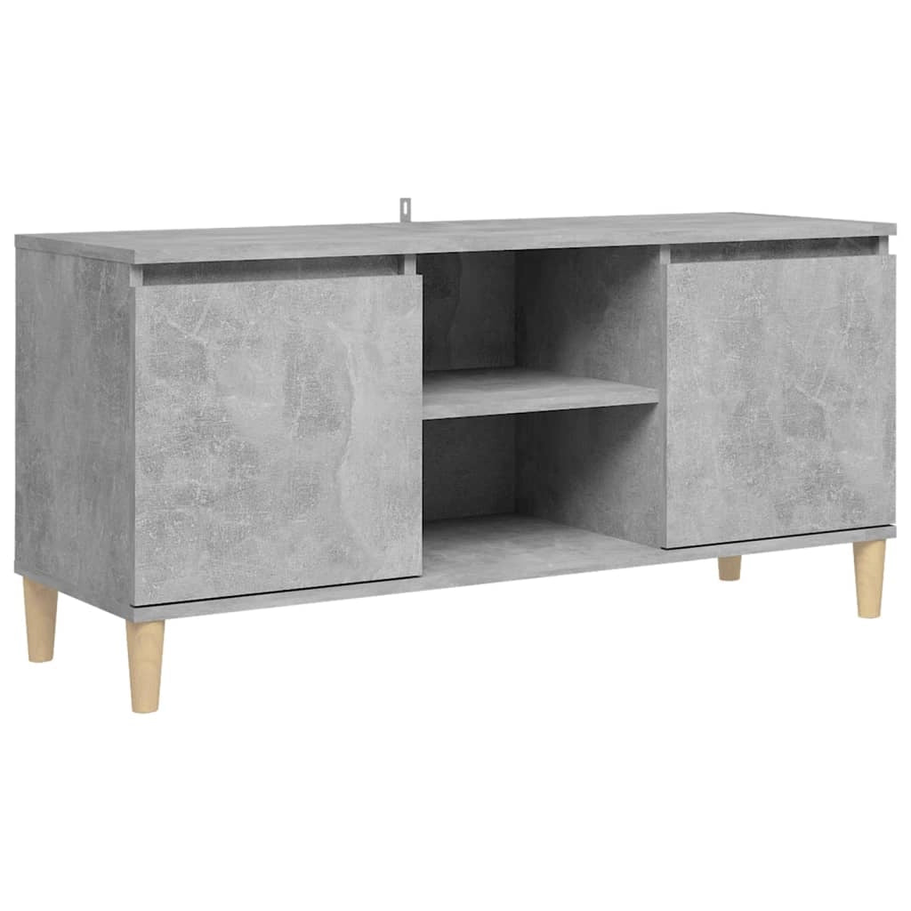 Mobile TV multimediale scaffale TV credenza mobile TV per sala da pranzo soggiorno camera da letto con gambe in legno massello 103,5 x 35 x 50 cm grigio 02_0026844