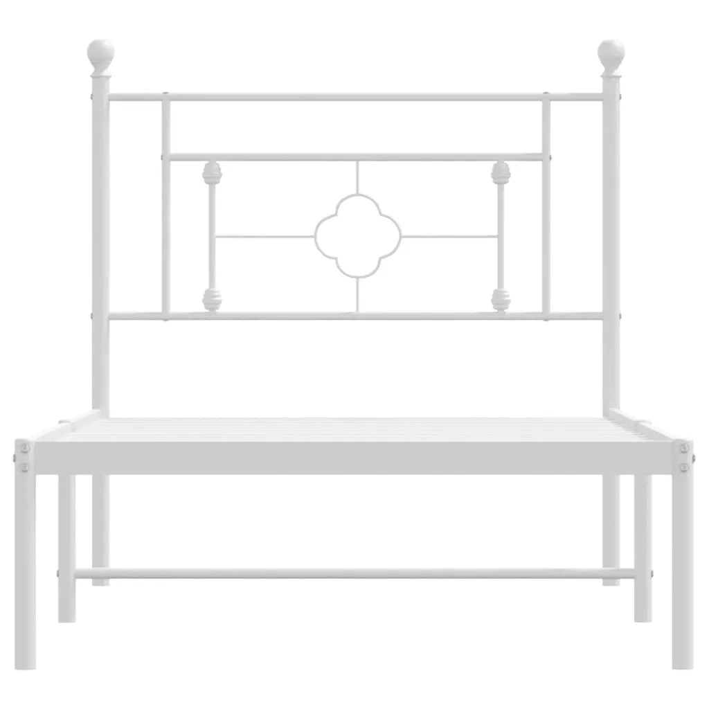 Giroletto con Testiera Metallo Bianco 100x200 cm 374383