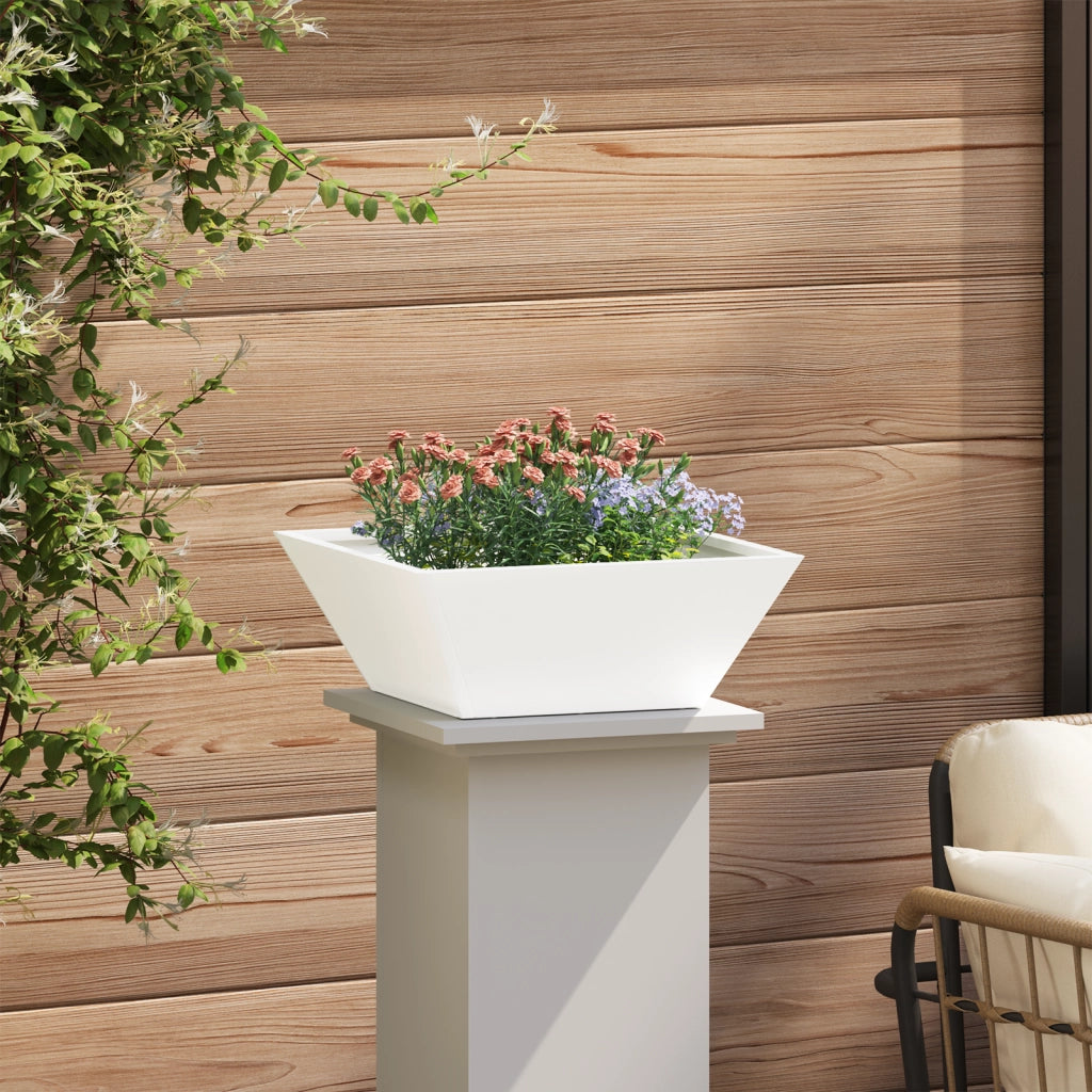 Fioriera in metallo Bianco freddo Metallo 40 x 40 x 15 cm