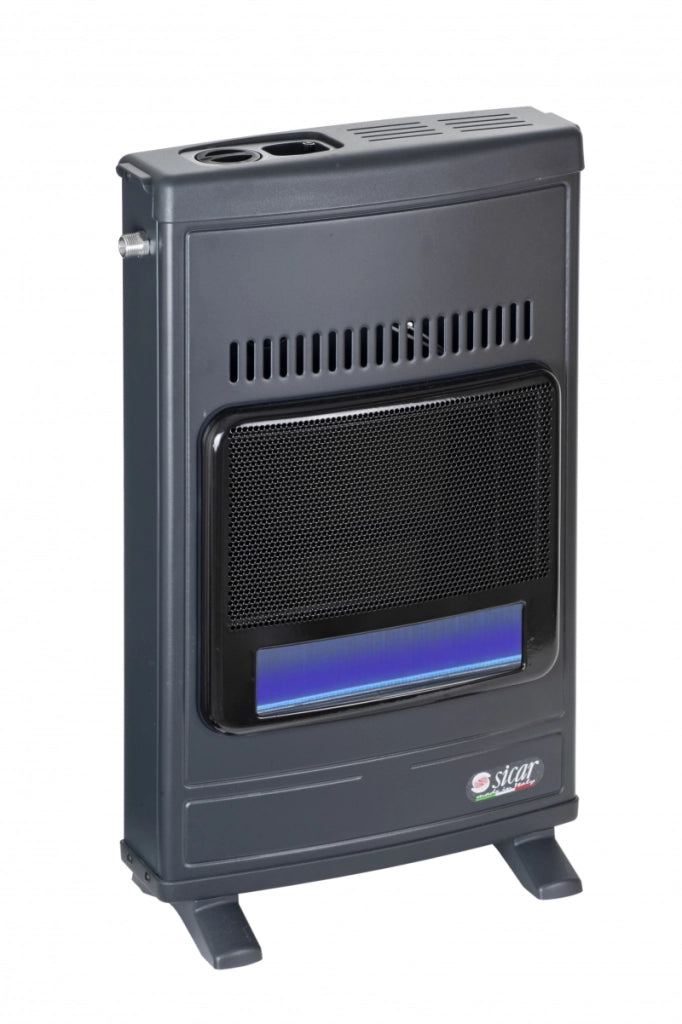 Sicar eco 45 stufa blue-flame a gas metano, installazione a parete o pavimento, fiamma protetta, potenza max 4100 w