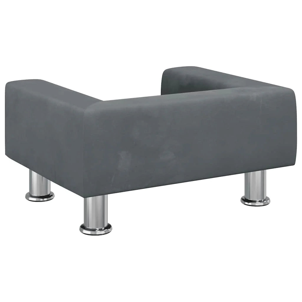 Cuccia per cani comoda cesta da divano scura 50 x 40 x 26,5 cm velluto grigio 02_0043158