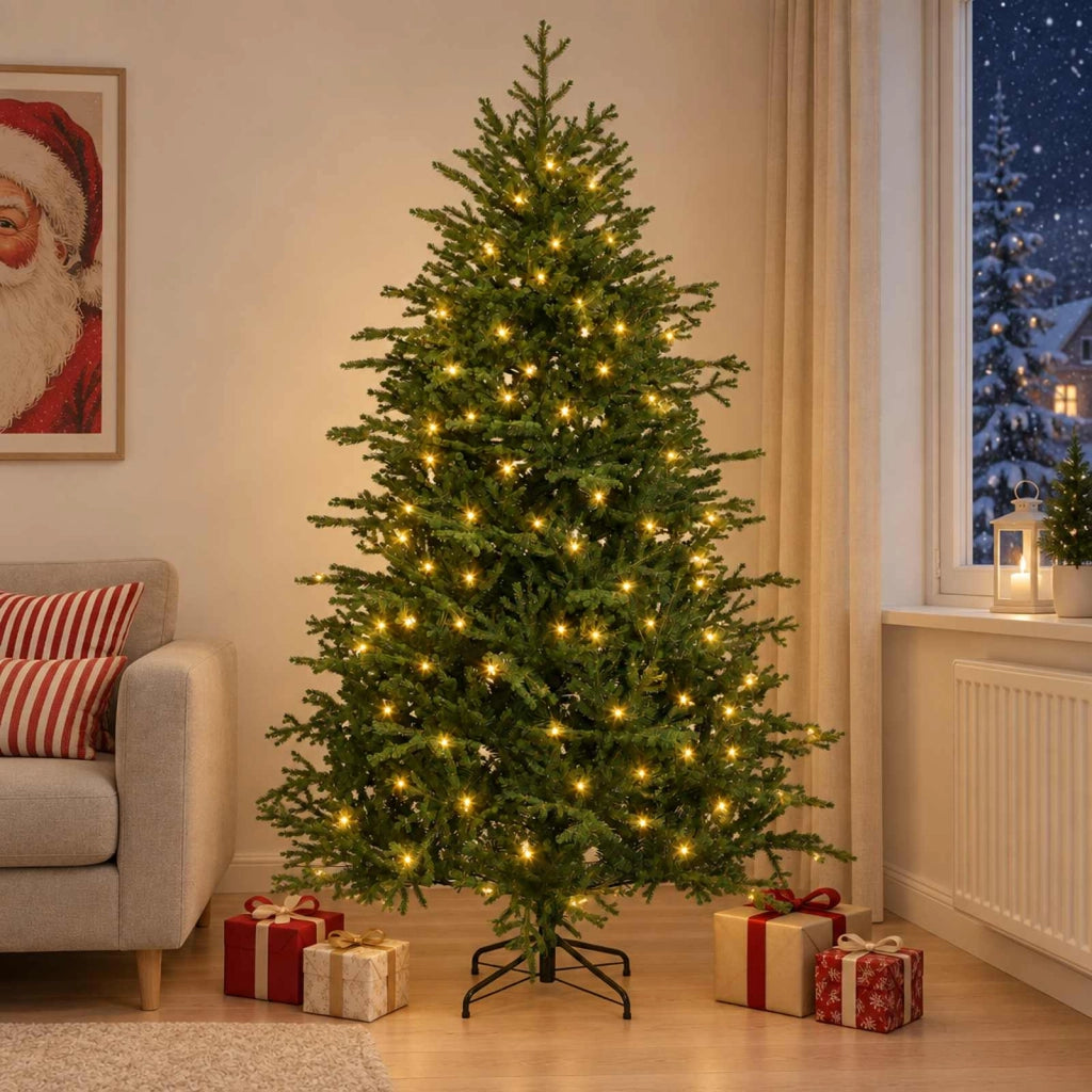 Albero di Natale Artificiale con Rami Pieghevoli 150 cm 150 LED 3465498