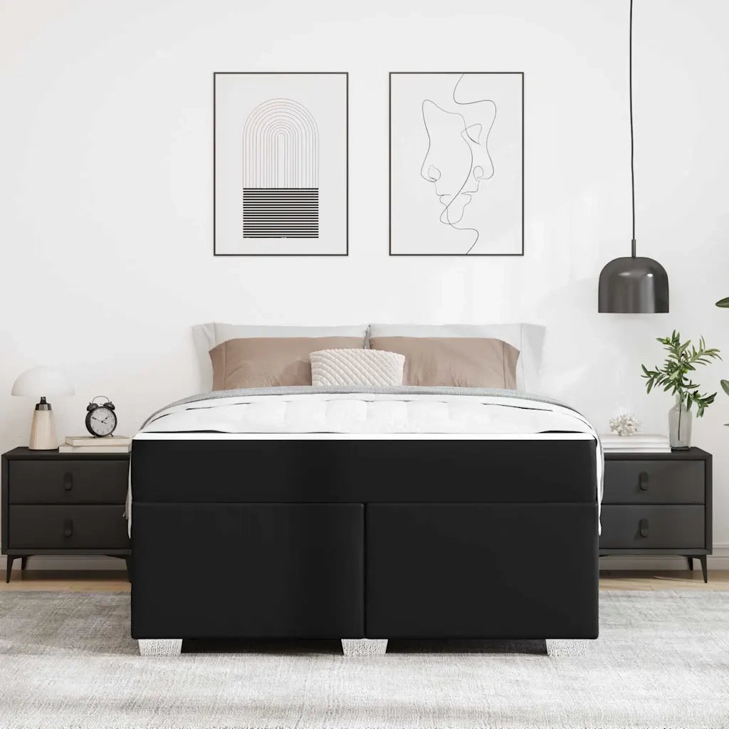 vidaXL Struttura del letto Nero 140 x 200 cm Pelle sintetica