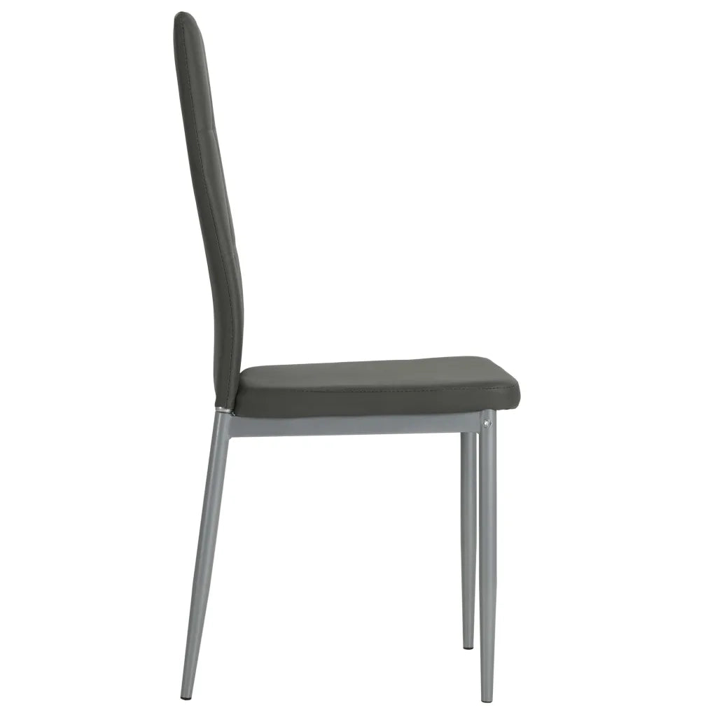 Sedie da Pranzo 4 pz Grigie in Similpelle 246186
