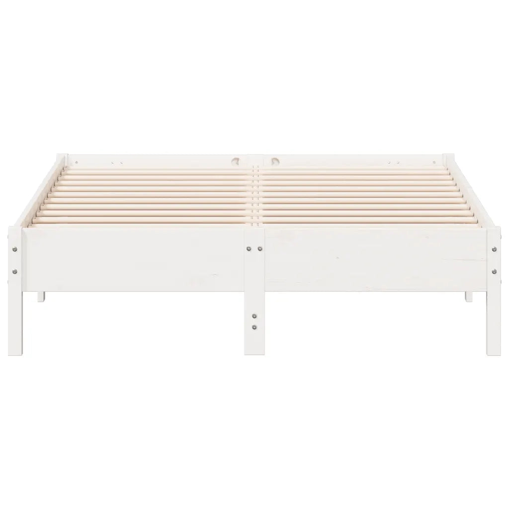 Letto senza Materasso Bianco 120x190 cm Legno Massello di Pino