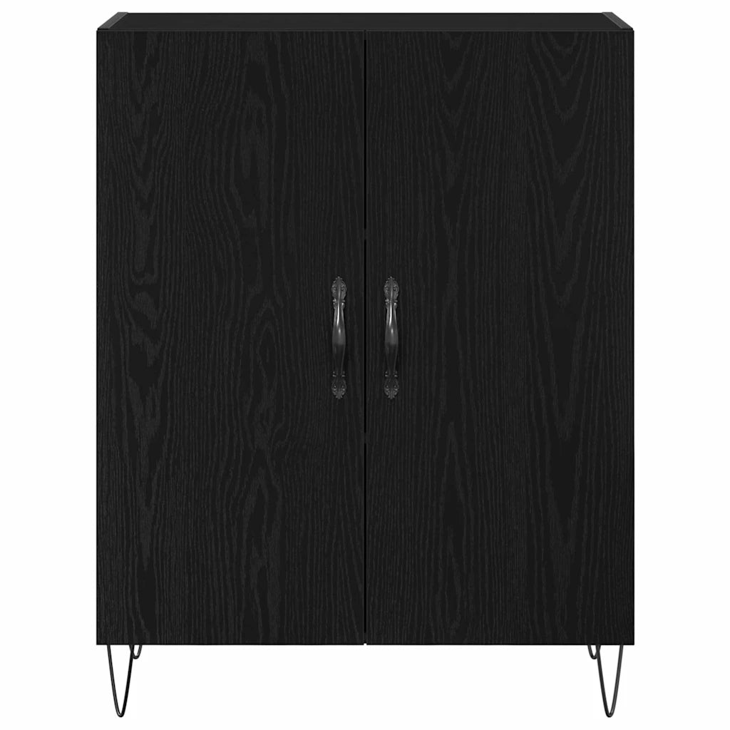 Credenza Rovere Nero 69,5 x 34 x 90 cm Legno multistrato 862873
