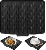 Telaio di protezione in silicone, pieghevole e antiscivolo, 40 x 32 cm, grande piastra di scarico in silicone, duraturo e ambientalmente amichevole per cucina e bagno