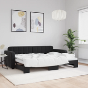 Divano Letto con Letto Estraibile-Sofa Letto-Daybed Nero 80x200 cm in Velluto 845332