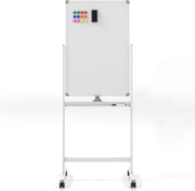Lavagna Bianca Portatile con Ruote, Lavagna Bianca Regolabile in Altezza, Lavagna a Secco Reversibile per Scuola, Ufficio, Casa (Bianco)