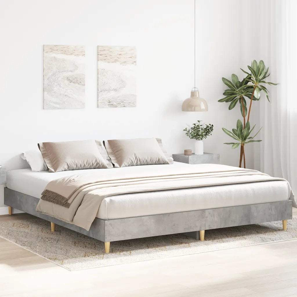 Giroletto senza Materasso Grigio Cemento 160x200cm Truciolato 3329033