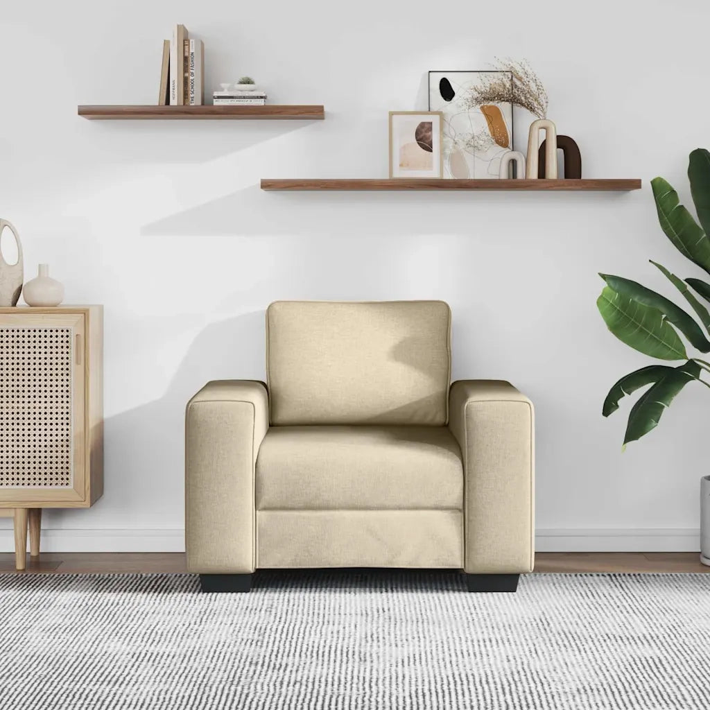Poltrona-Poltroncina-Divano Sedia Crema 100x77x82 cm in Tessuto