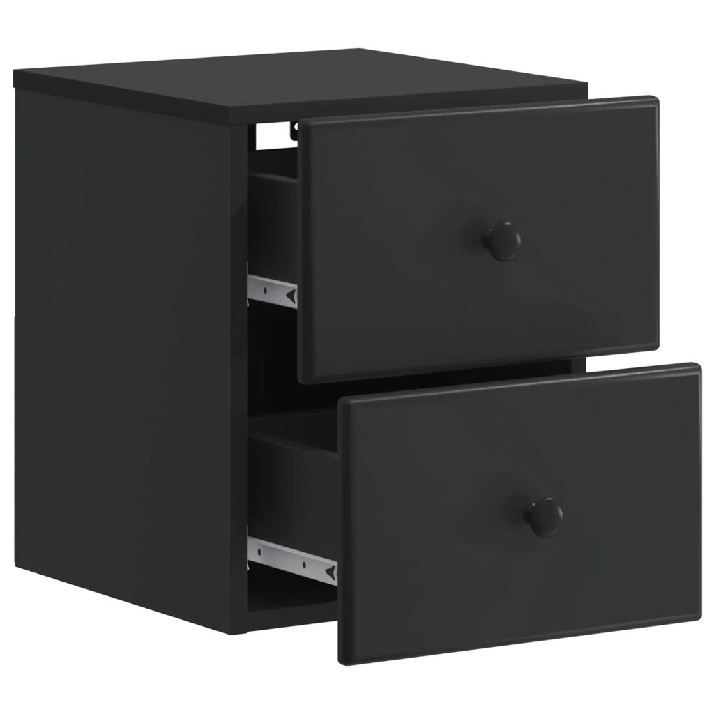 Mobiletto da notte a muro con cassetto Nero 34,5 x 33 x 40 cm 899147
