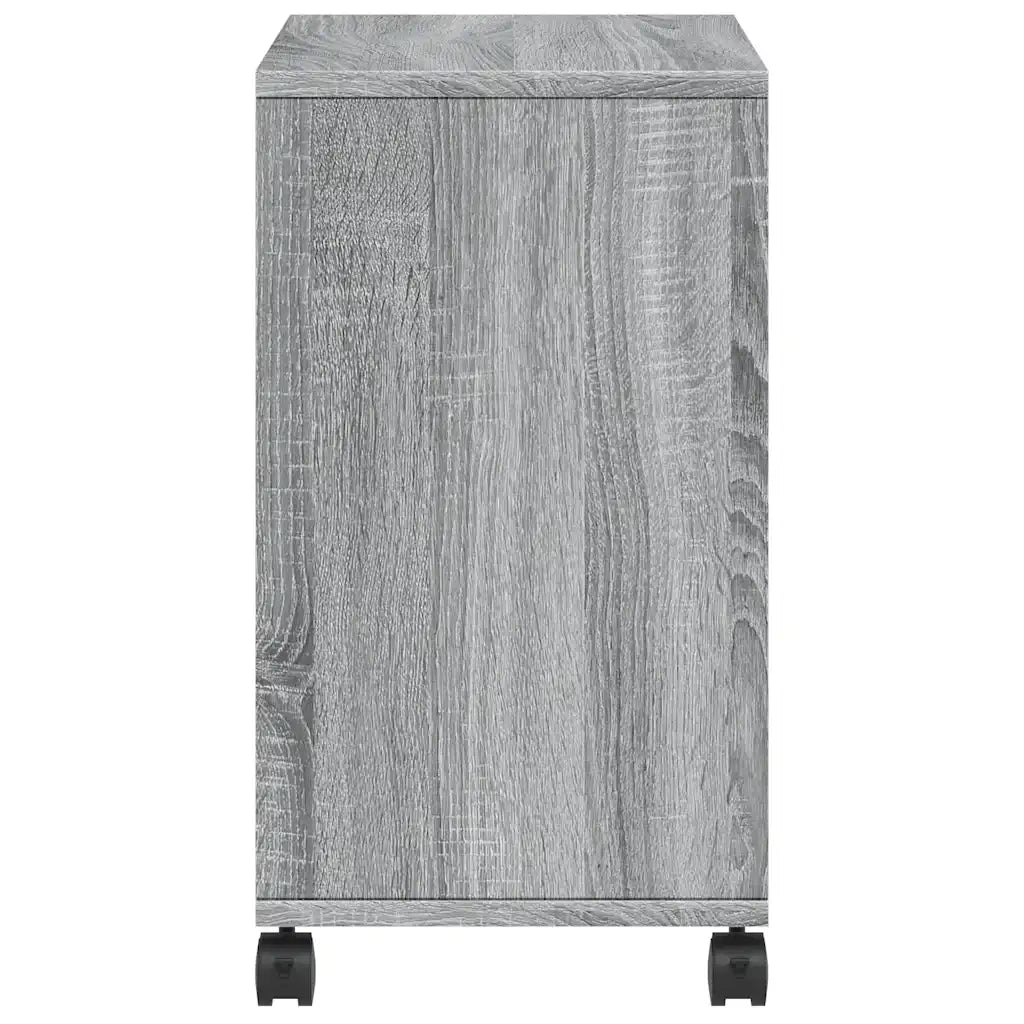 Tavolino con Ruote Grigio Sonoma 50x30x55 cm Legno Multistrato 840574