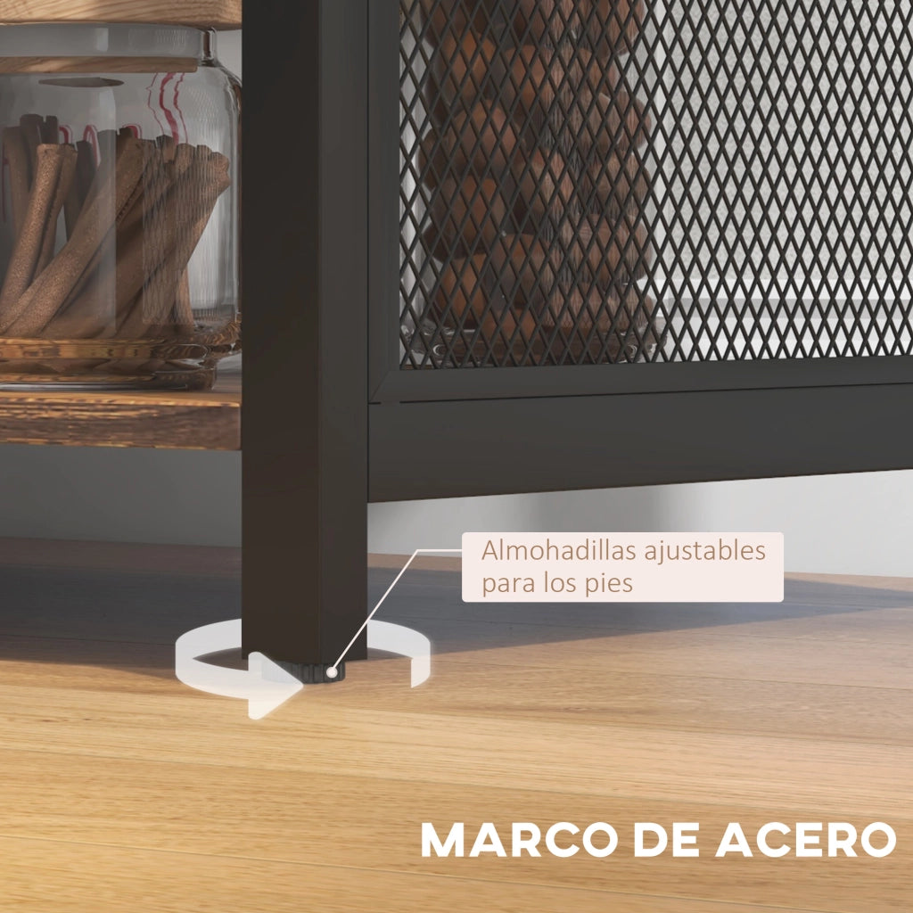 Credenza Rustica con Ripiani Aperti ¨C zephmum ¨C 120x40x76 cm Marrone