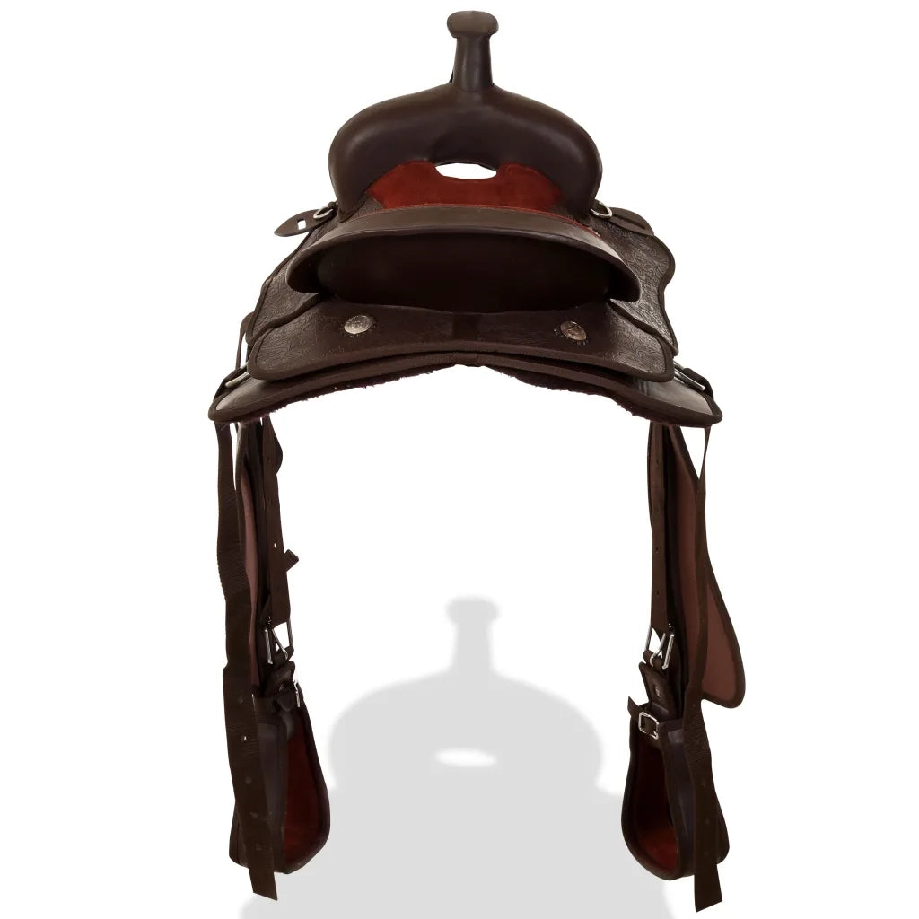 Sella Western Testiera e Pettorale in Vera Pelle 15" Marrone CFW3134531