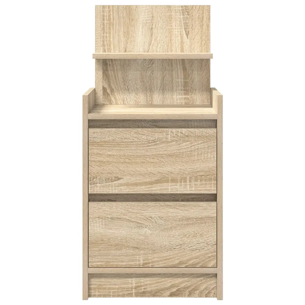 Comodino con 2 Cassetti Rovere Sonoma 38x34x80 cm