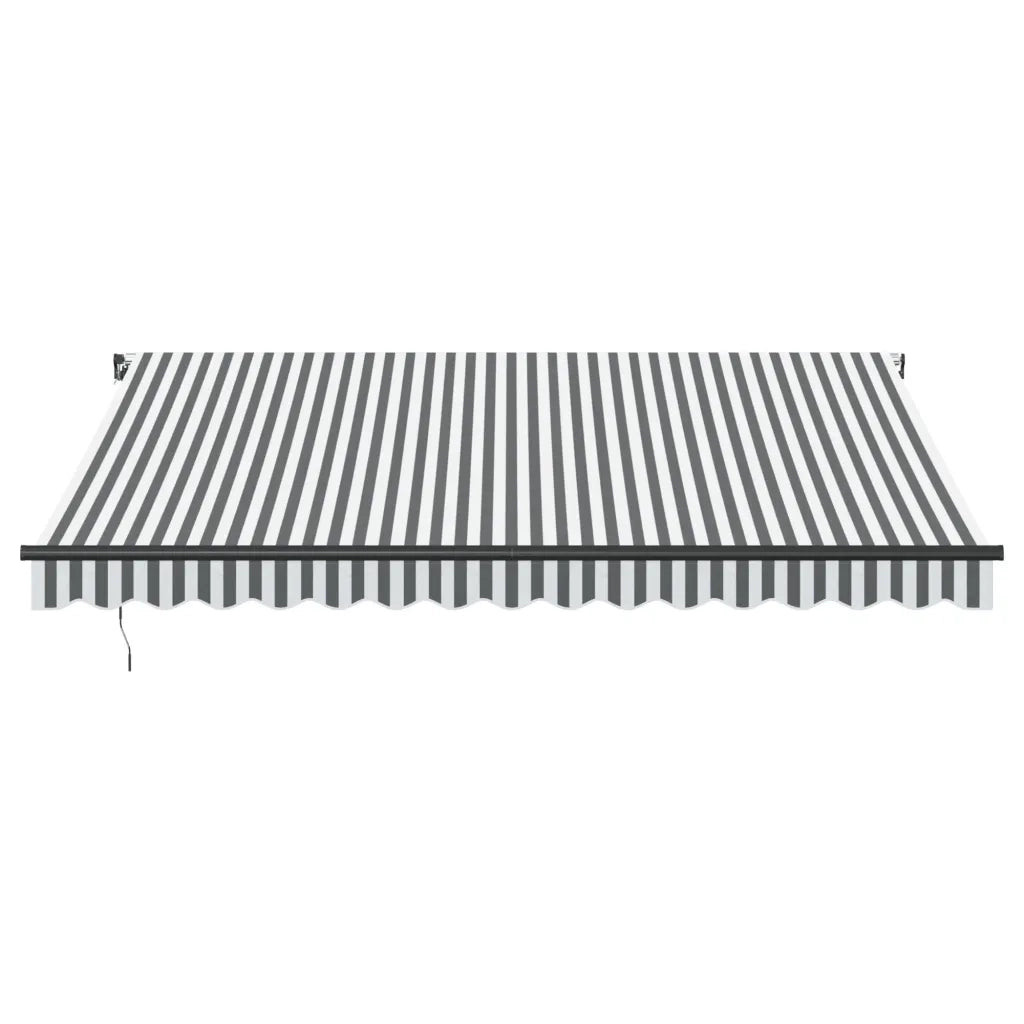Tenda da Sole Retrattile Manuale Antracite e Bianco 400x350 cm 3215808