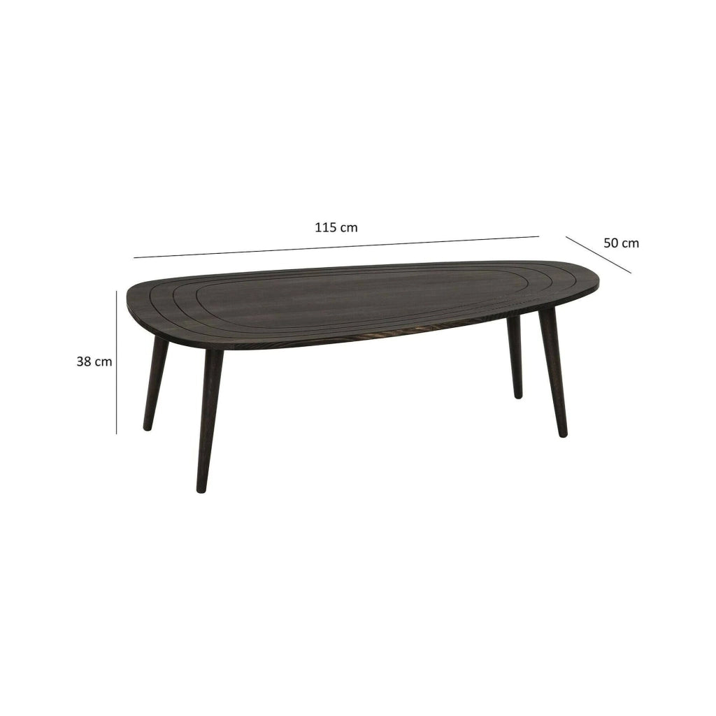Tavolino da salotto Eugenia, Tavolo basso da caffè, Portariviste per divano, Ripiano da soggiorno, 115x50h38 cm, Antracite