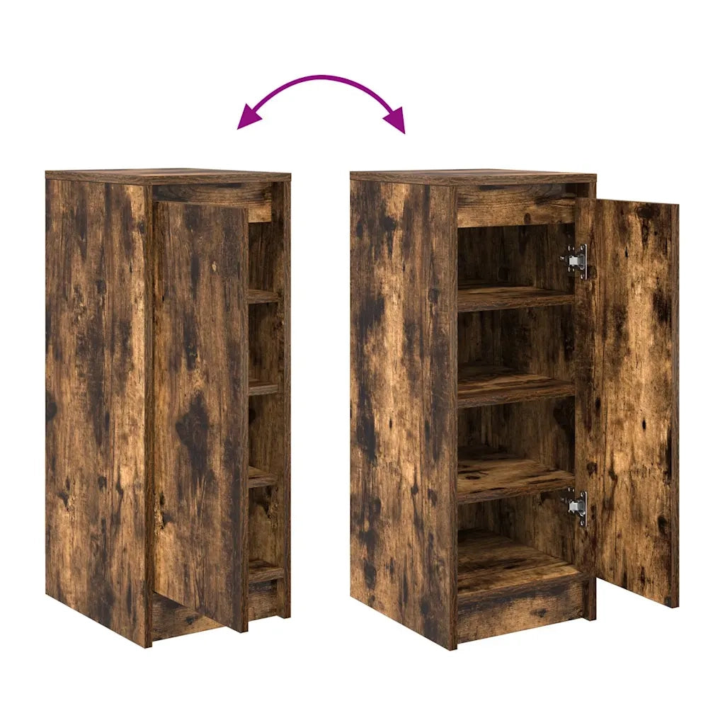 Scarpiera-Scaffale per scarpe Rovere Fumo 29,5x34x76 cm in Legno Multistrato