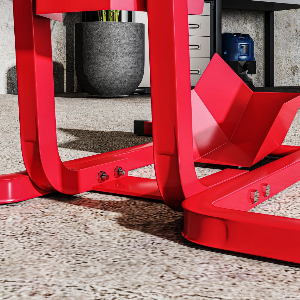 Blocca Ruota Moto 60x55x43 cm Regolabile su 3 Livelli da 250 kg max in Metallo Rosso