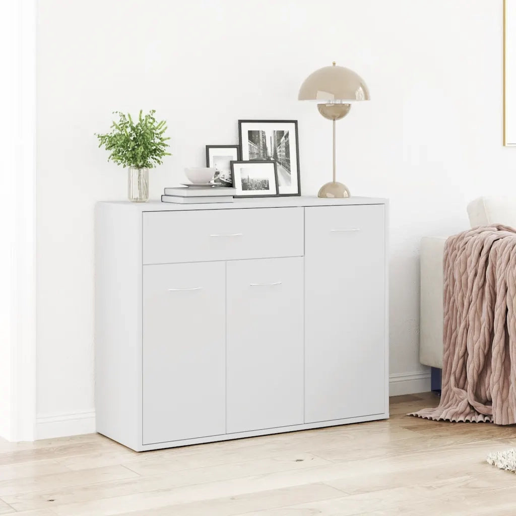 Credenza | Madia | Buffet da pranzo | Armadio da pranzo Bianca 88x30x70 cm in Legno Multistrato