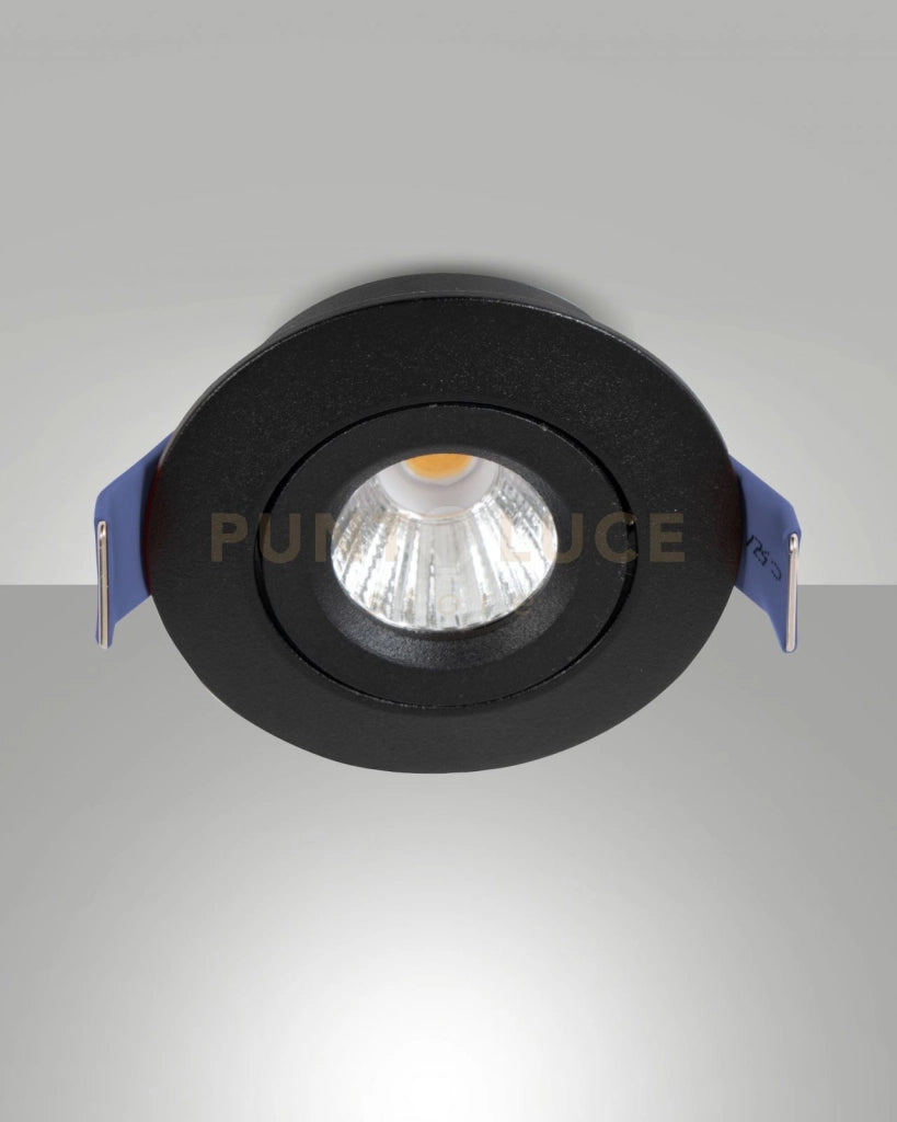MACAS FARETTO DA INCASSO A LED 4W 3000K 360LM NERO ON/OFF D.5,3CM
