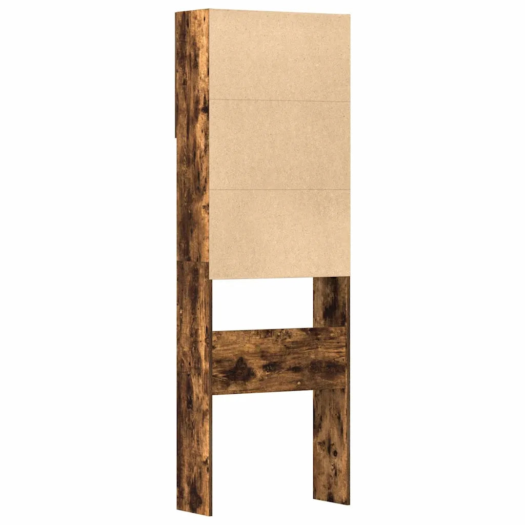 Mobiletto contenitore per il bagno 64 x 24 x 190 cm design minimalista e funzionale in legno composito effetto rovere affumicato 02_0051246