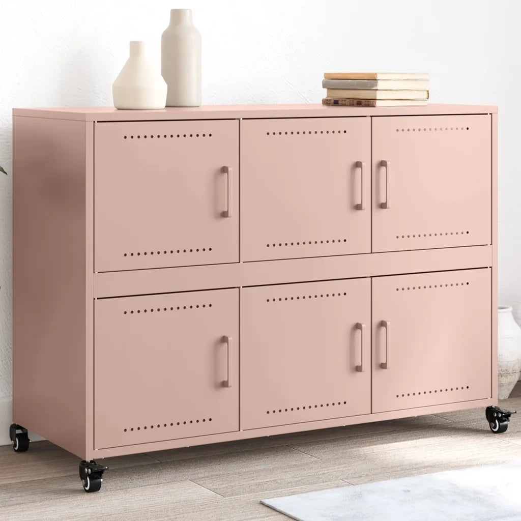 Credenza Rosa 100,5x39x72 cm in Acciaio