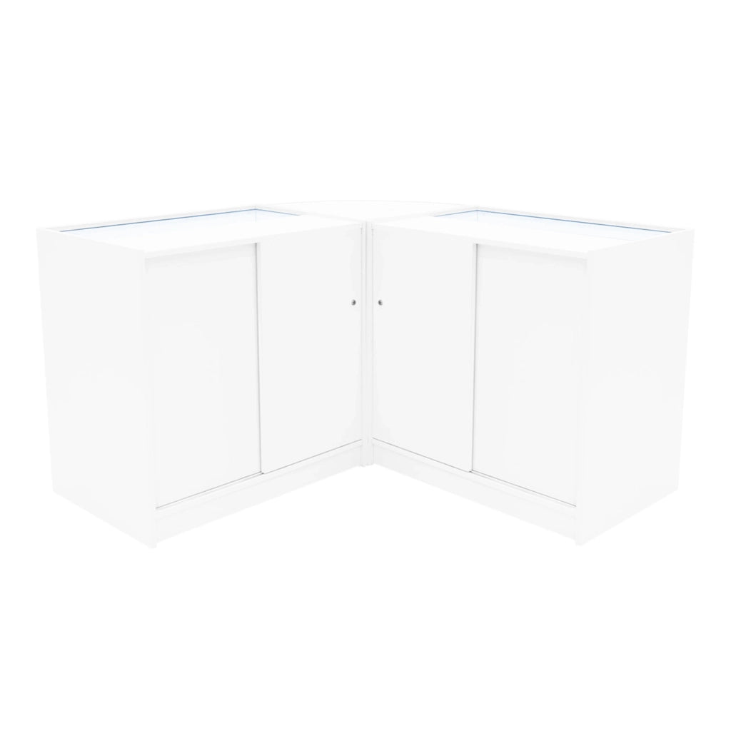 Set Banconi Negozio Iris LED B900 CM60 Bianco con Vetrina e Serratura