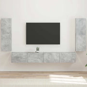Set di Mobiletto da TV a Parete 4 pcs Grigio cemento