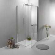 Cabina Box Doccia 90x100 Cm Porta Battente con Lato Fisso Trasparente