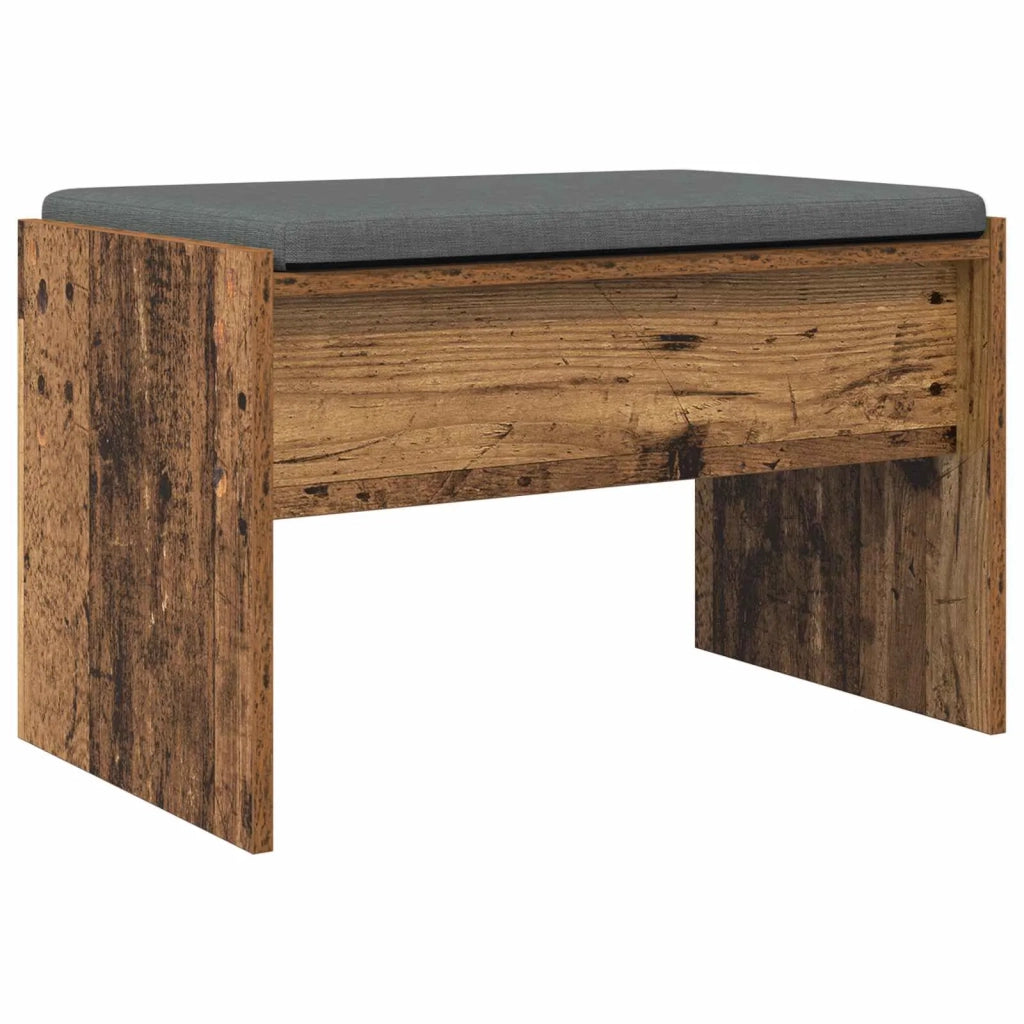 Panca per ingresso con cuscino Legno vecchio 63 x 38 x 40 cm 891550