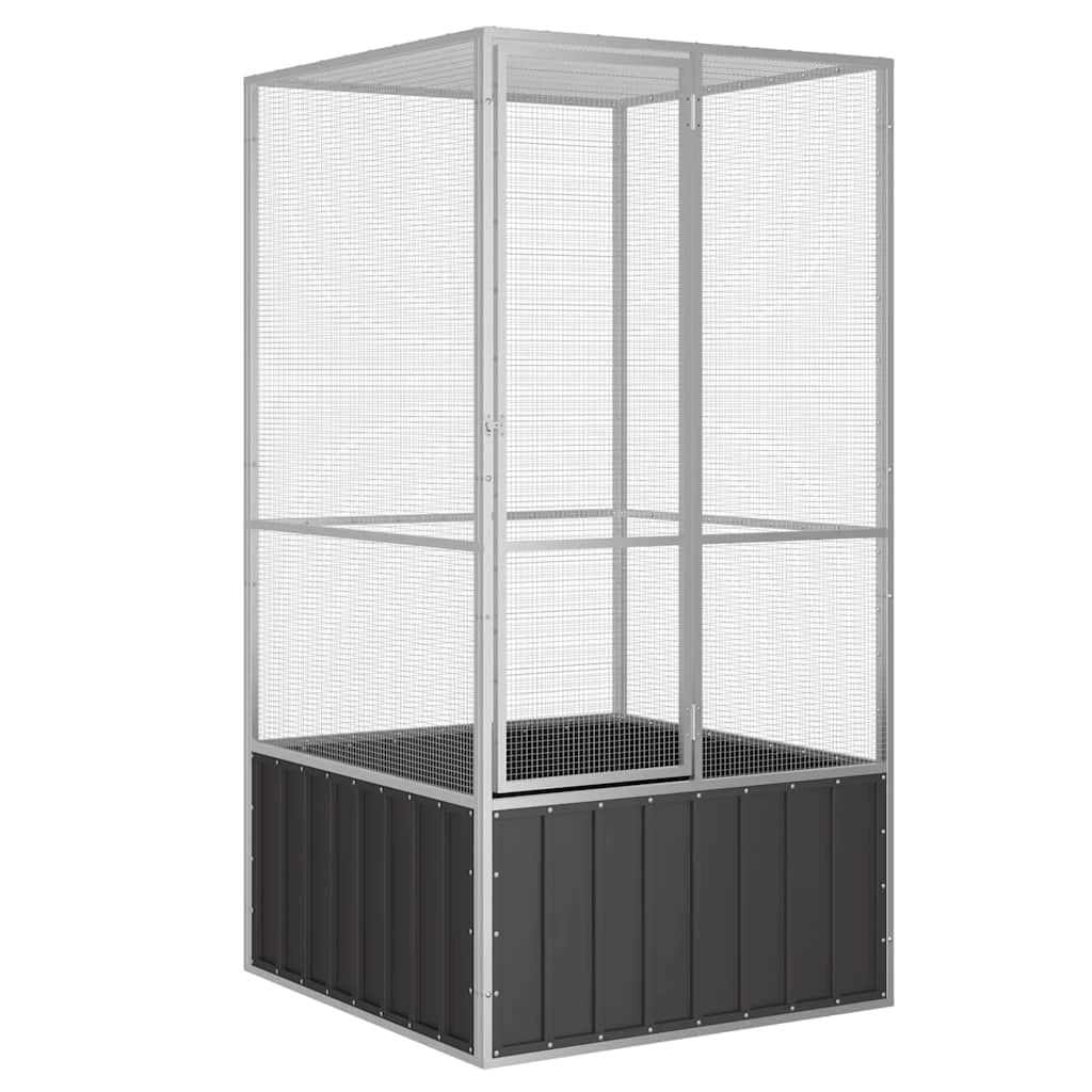 Gabbia per uccelli 111 x 107 x 211,5 cm acciaio zincato antracite 02_0041699