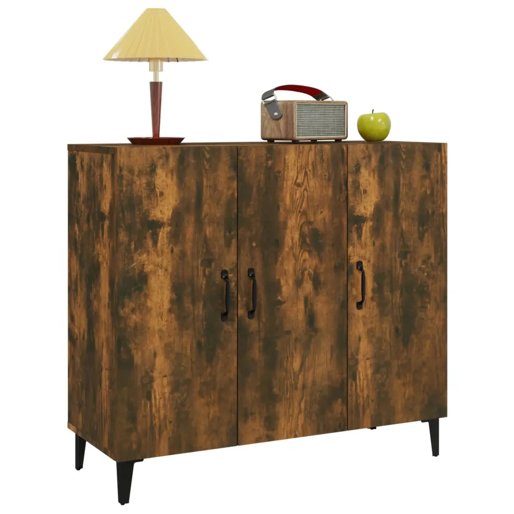Credenza Rovere Fumo 90x34x80 cm in Legno Multistrato cod mxl 15890