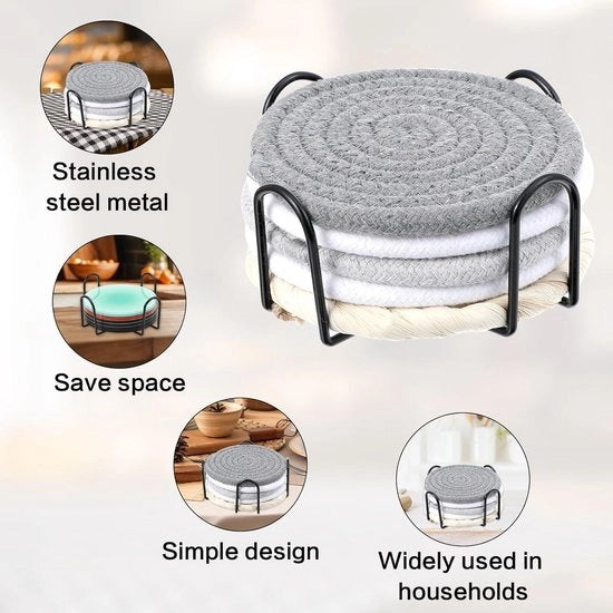 Supporto metallico per contenitore per rulli rotondi e quadrati, 2 pezzi | Compartimento di stoccaggio per attrezzi da bar e accessori da tavola | Decorazione di stile per la casa | 4,33 × 4,33.