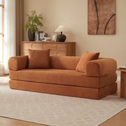DIVANO LETTO Modulare in velluto Terracotta